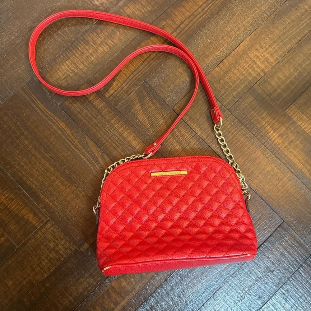 Steve Madden Red‎ Quilted Crossbody Bag